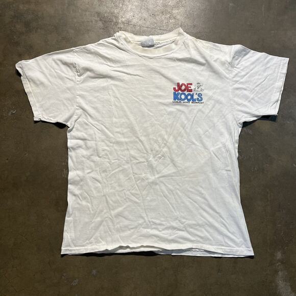 Vintage 90s Joe Kool's Restaurant White Destination T-Shirt - Picture 1 of 4